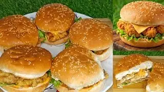 K.F.C. Style Chicken Popcorn Burger Banae Ghr Pr | Chicken zinger Burger🍔| Chicken Burger |#ytviral 