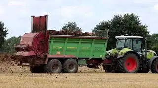 Claas Axion, Arion mit Strautmann Streuer.
