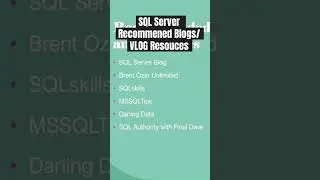 SQL Savvy: BLOGS and VLOGs #sql #sqlserver