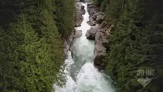 Canyon Falls, WA Waterfall Aerial Stock Footage