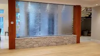 Custom water features Vancouver, BC, Canada - kiln formed glass waterwall