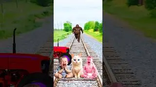 White colors Cute cat & babyvswolf&traindriver tom vfx #funny #video 🤣