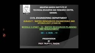 Water Resources Planning and Management- WREG 3160610-GTU-Civil Engineering