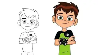 Easy Ben 10 Drawing✨Step by Step | Easy Ben 10 Character Drawing💚 How to Draw Ben 10