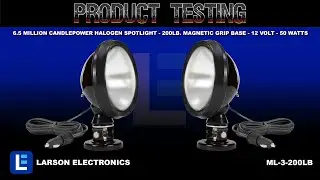 6.5 Million Candlepower Halogen Spotlight - 200lb. Magnetic Grip Base - 12 Volt - 50 Watts