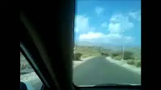 Driving to Misfat Al Abriyyin village, Hamra, Oman