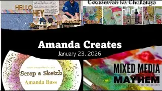 Hello Hey Hi Scrap Sketch Creative Team #Counterfeitkitchallenge #MixedMediaMayhem January 23 2026