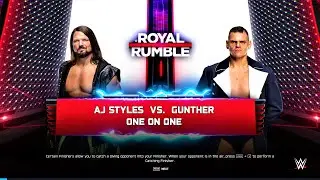 AJ Styles vs Gunther Royal Rumble 2026 Career Match - WWE 2K25