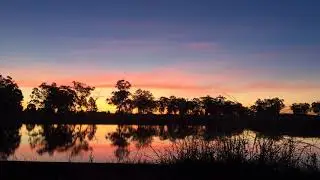 Australian Outback Sunset Beautiful Water Reflection | Time Lapse