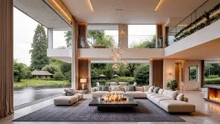 Gentle Jazz In A Warm Luxury Living Room - Melodious Jazz Accompanied By The Spring Mountain Scenery