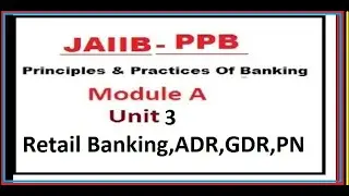 JAIIB PRINCIPLES PRACTICES OF BANKING MODULE A UNIT 3 RETAIL BANKING