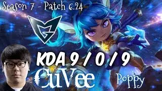 SSG CuVee POPPY vs RUMBLE Top - Patch 6.24 KR Ranked