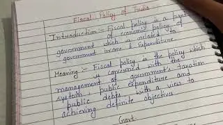 Fiscal policy of India || Business environment || Indian Financial system