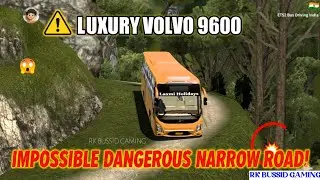 ⚠️ LUXURY VOLVO 9600 on IMPOSSIBLE DANGEROUS NARROW ROAD! | ETS2 Bus Driving India