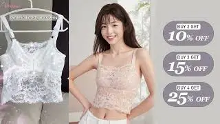 VEIMIA Lace Bralette With Beautiful Butterfly Back Design, Breathable Versatile Camisole Not Stuffy