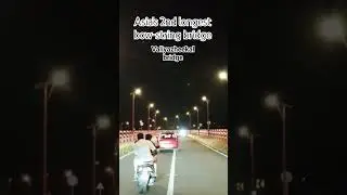 A night ride through Asia's 2nd longest bow string bridge ❤️ #azheekal #bridge #kollam #shorts #like