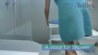 Tabouret de douche pivotant avec plateau - TOUS ERGO