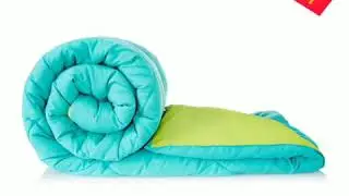 ₹1849 - Amazon Brand - Solimo Microfiber Reversible Comforter, Double Aqua Blue & Olive Green,