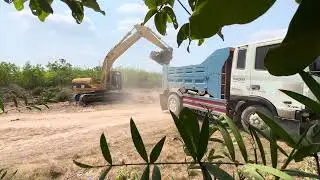 Wonderful Bulldozer Push Rock Special Activities Building Road In Water Stronger Machinery