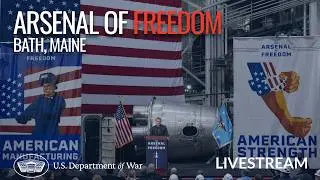 LIVE: SecWar Pete Hegseth speaks during a nationwide Arsenal of Freedom tour stop in Bath, Maine.