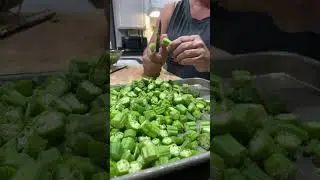 Freezing okra #homestead #organic #vegetables #homegrown #frozenfood
