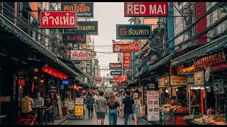 Квартал красных фонарей в Чиангмае 4K 🇹🇭 | Neo Walk и ночная атмосфера Лойкхао | Расслабляющий ул...