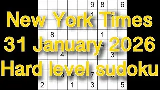 Sudoku solution &ndash; New York Times 31 January 2026 Hard level sudoku