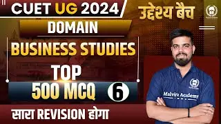 Domain Business Studies Top 500 MCQ Part-6 | उद्देश्य बैच | CUET 2024 Domain B.st | Vishal Sir