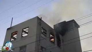 Two people rescued from burning court building