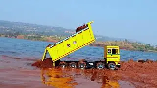 BharatBenz Tata Dumper Truck Accident Pulling Out Four Tractor | Jcb Cartoon | Tractor Cartoon Video