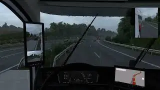 Euro Truck Simulator 2 Rainy day, wet road, big crash with volvo