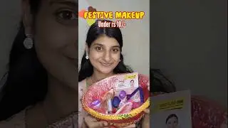 Festive makeup under Rs 10/- ❤️ #cheapest #makeuptutorial #affordable #under10 #festival #ytshorts