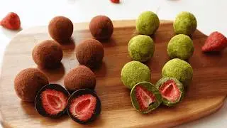 Трюфели из сгущенного молока: Шоколадный и Матча-вкусы