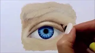 How to Draw an Eye with Colored Pencils - Step 6: Drawing the Shadowed Parts of the Skin