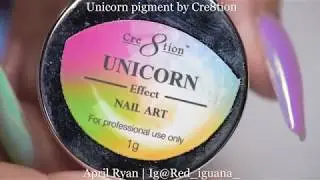Unicorn Skin Nails with Cre8tion pigment and LeChat Fairy collection | Red Iguana | April Ryan
