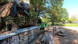 Harvesting Chestnuts, Covering Firewood IBC Cages, and Tending the West Garden Plot