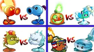 PvZ 2 - Max Level FIRE vs ICE (Fire Pea vs Snow Pea, Pepper-pult vs Winter Melon...)