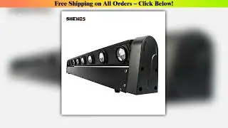 SHEHDS 2pcs LED RGBW 8x12W Bar Beam Moving Head Lighting Flight Case For DJ Disco Christmas Party