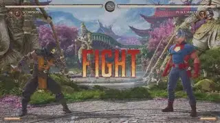 Mortal Kombat 1 MKX: Скорпион против Миротворца (альтернативный бой 1 на 1).