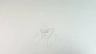Sketching & Inking Gogeta SSj4 Full Body in Real Time