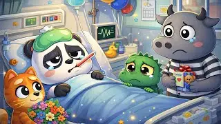 Boo Panda’s Recovery Journey 🐼💪💖 Little Rhino & Crocodile Can’t Stop Worrying 😢| Boo Cartoon