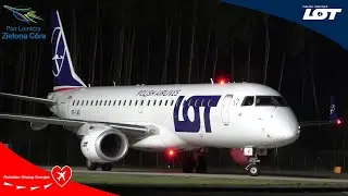 Planespotting 4K | Zielona Gora - Babimost | LOT Polish Airlines E190 SP-LMD | 23.02.2024