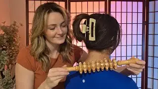 ASMR Head, Neck & Shoulder Chiropractic Massage With Cupping, Rolling Pin & Gua Sha Tools