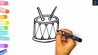 How To Draw a Drum | Easy Step By Step Tutorial