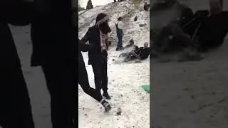 Snow Slide 🤣#shorts #funny #winter #fails