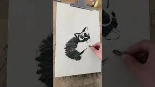 Drawing cat with charcoal  #drawing #pencildrawing #art #charcoalpencildrawing