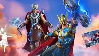 NEW THOR and MIGHTY THOR Skins Gameplay - Stormbraker Pickaxe Ingame Combos - Fortnite Chapter 3