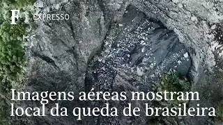 Imagens captadas com drone mostram local onde estava corpo de brasileira