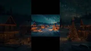 Calm Christmas Town Under Stars | Piano & Music Box