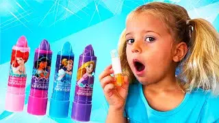 Baby Emma Plays with Toy Magic Lipstick & Finger Family song